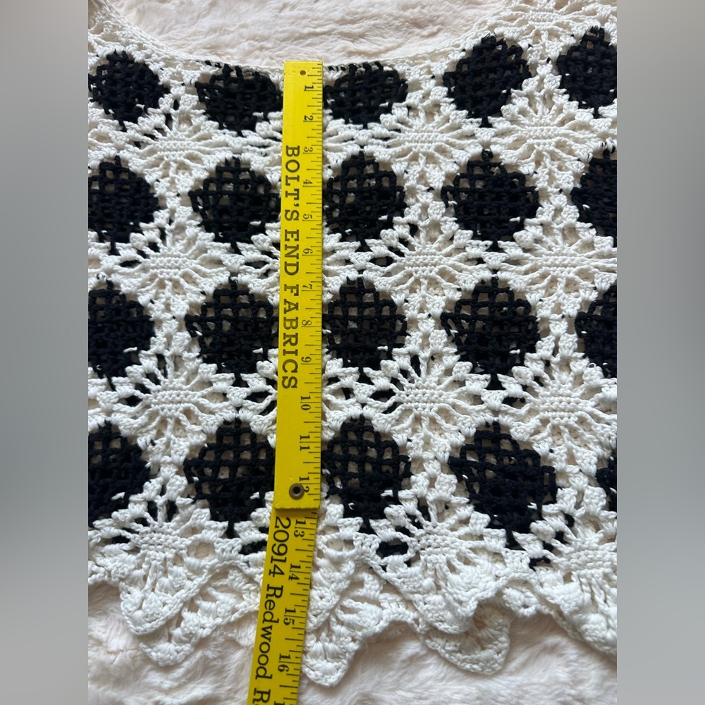 Miss Sixty Black and White Crochet Diamond shape Sweater Size M/L - Picture 7 of 16